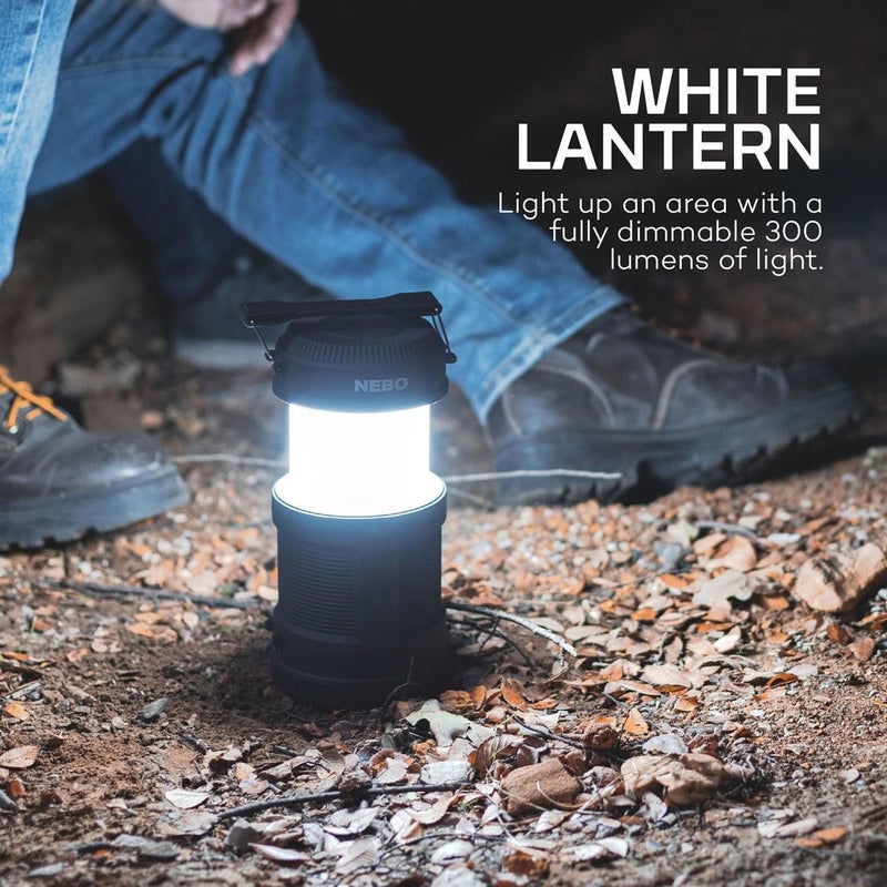 NEBO BIG POPPY Rechargeable Flashlight and Lantern with Power Bank | 300 Lumen Lantern 120 Lumen Spot Light,Black - Image 2