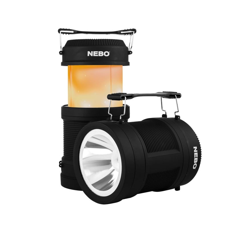 NEBO BIG POPPY Rechargeable Flashlight and Lantern with Power Bank | 300 Lumen Lantern 120 Lumen Spot Light,Black - Image 1