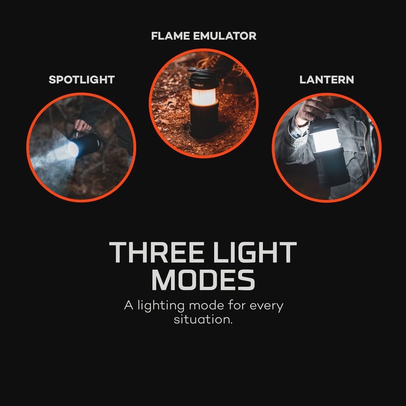 NEBO BIG POPPY Rechargeable Flashlight and Lantern with Power Bank | 300 Lumen Lantern 120 Lumen Spot Light,Black - Image 3