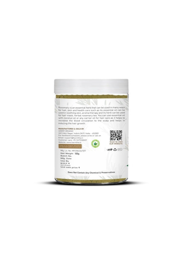 Havintha Natural Rosemary Leaves Powder – Pure & Natural Herb for Hair Growth - 100g - Image 2