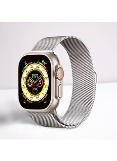 Cosmostech Compatible for Smart Watch Watch 42,44,45,49MM, 1/2/3/4/5/6/se/7/8/Ultra Metal Series Band and Strap Silver  - Image 1