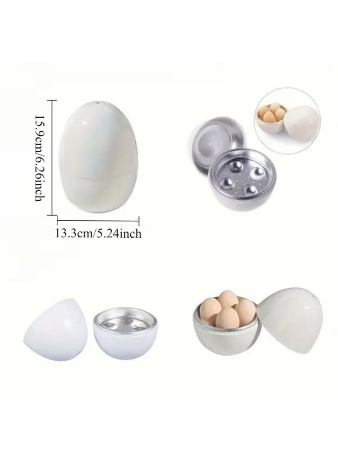 White Microwave Egg Cooker Steamer For Soft Boiled Eggs And Dumplings - Image 3