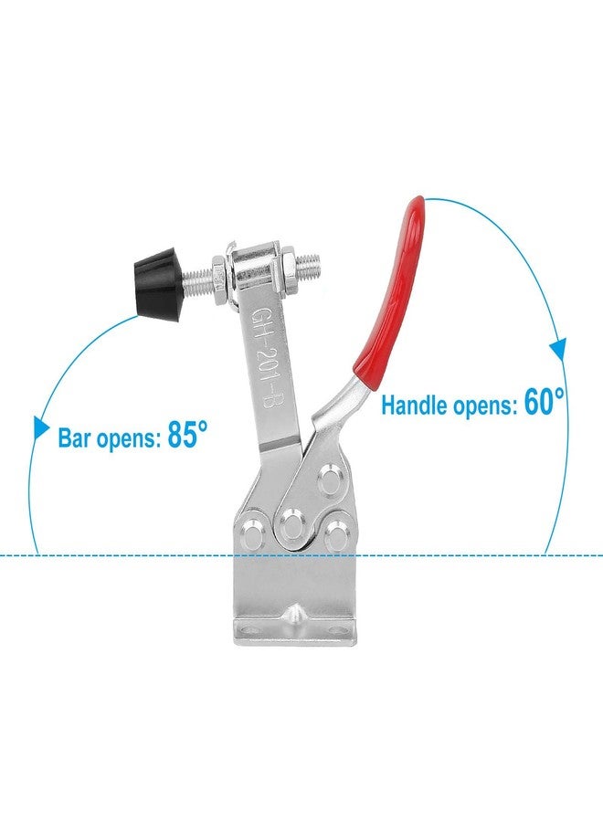 AConnet Adjustable Toggle Clamp 12 Pack 201-B Style Quick Release Toggle Latch Hold Down Clamp Antiskid Red Horizontal Clamps 360Lbs Holding Capacity Quick Release Woodworking Tool - Image 3