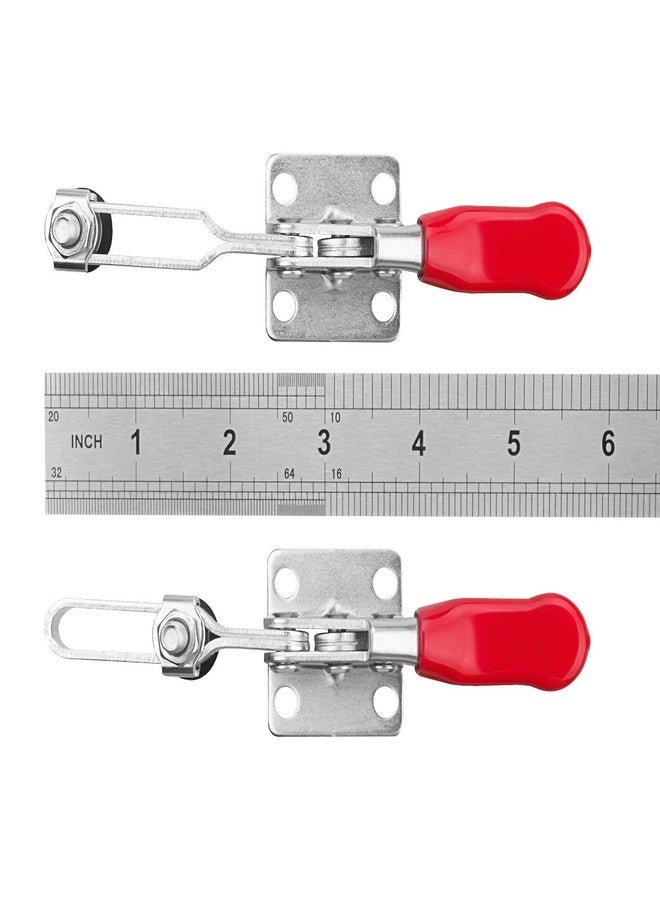 AConnet Adjustable Toggle Clamp 12 Pack 201-B Style Quick Release Toggle Latch Hold Down Clamp Antiskid Red Horizontal Clamps 360Lbs Holding Capacity Quick Release Woodworking Tool - Image 4