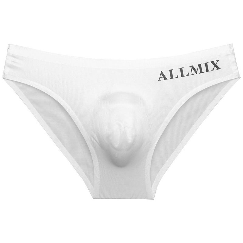 Mens Ice Silk Seamless Briefs Lightweight Breathable Summer White - Image 1
