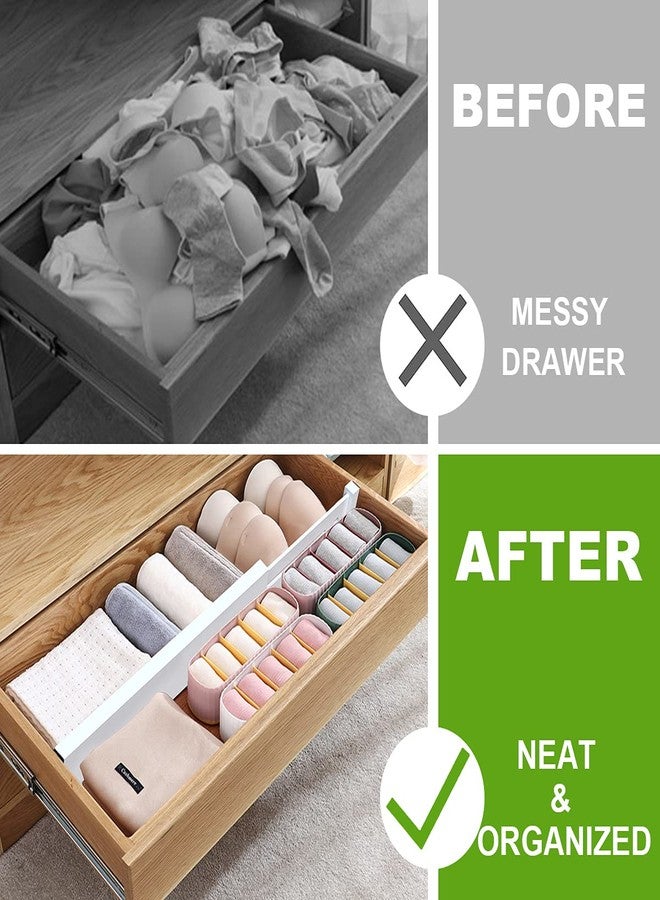 ANTOWIN Bamboo Drawer Dividers Organizers, Expandable Drawer Separators Splitter,17-22 inches Long Adjustable Spring-loaded Organizer for Large Utensil, Clothes, Tools Drawers (White) - Image 2