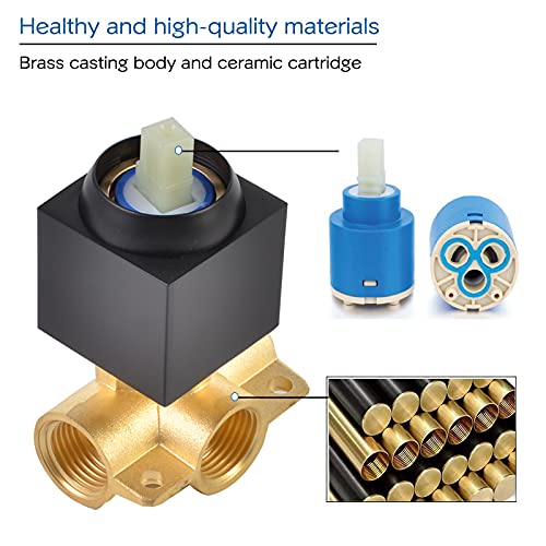 PHASAT Wall Mounted Waterfall Tub Faucet,Brass Waterfall Bathtub Faucet Tub Spout for Bathroom,High Flow Wall Mount Tub Filler Matte Black PTBB02E - Image 4
