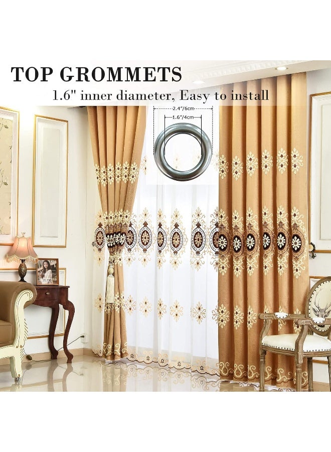 VOGOL Customized Simple Chenille Jacquard Sheer Window Elegance CurtainsDrapesPanelsTreatments for Bedroom Living Room 54 x 96 Top Grommets2 Panels - Image 2