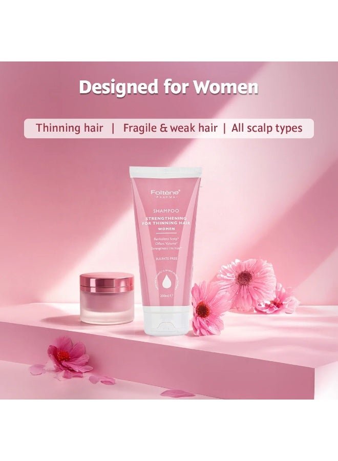 Foltene Pharma Shampoo Strengthening For Thinning Hair Women 200 ml - Image 2