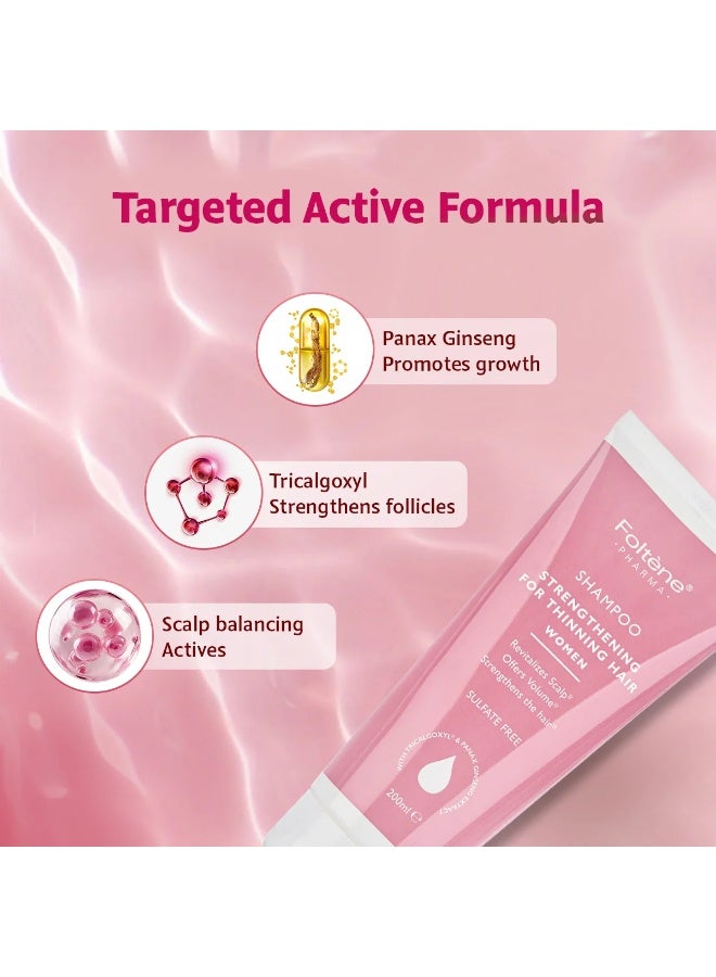 Foltene Pharma Shampoo Strengthening For Thinning Hair Women 200 ml - Image 3