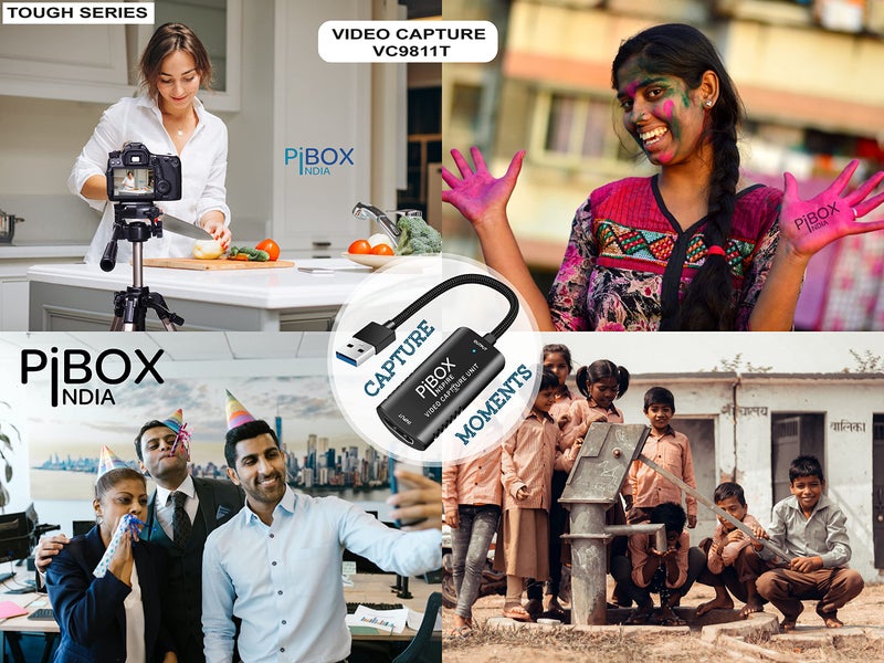 pibox India Video Capture Card, PiBOX India Braided Tough, 4K HDMI to USB 3.0 Game Capture Device Aluminium Windows Android Mac,HD 1080P 60fps Audio Video Card Live Streaming Gaming, Teaching Broadcasting Gray - Image 4