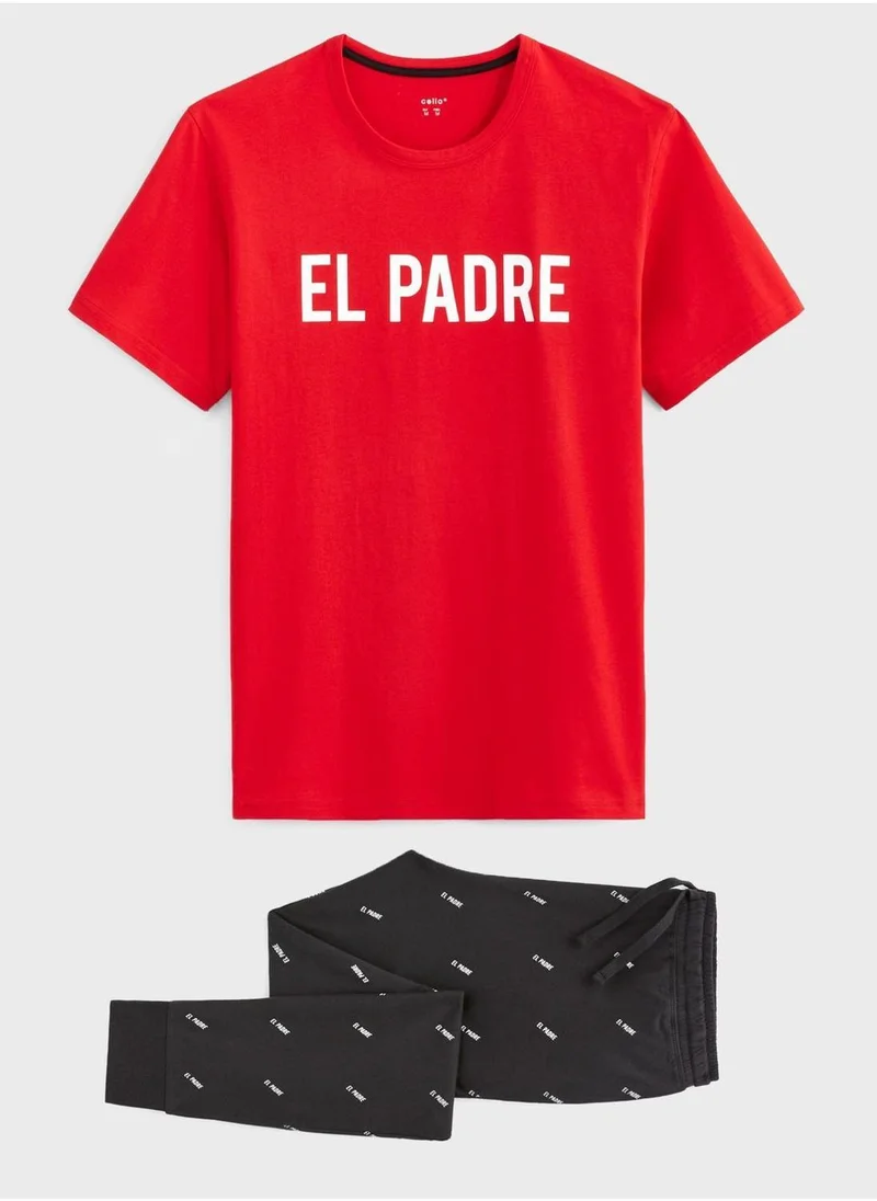 Celio Printed Pyjama Set