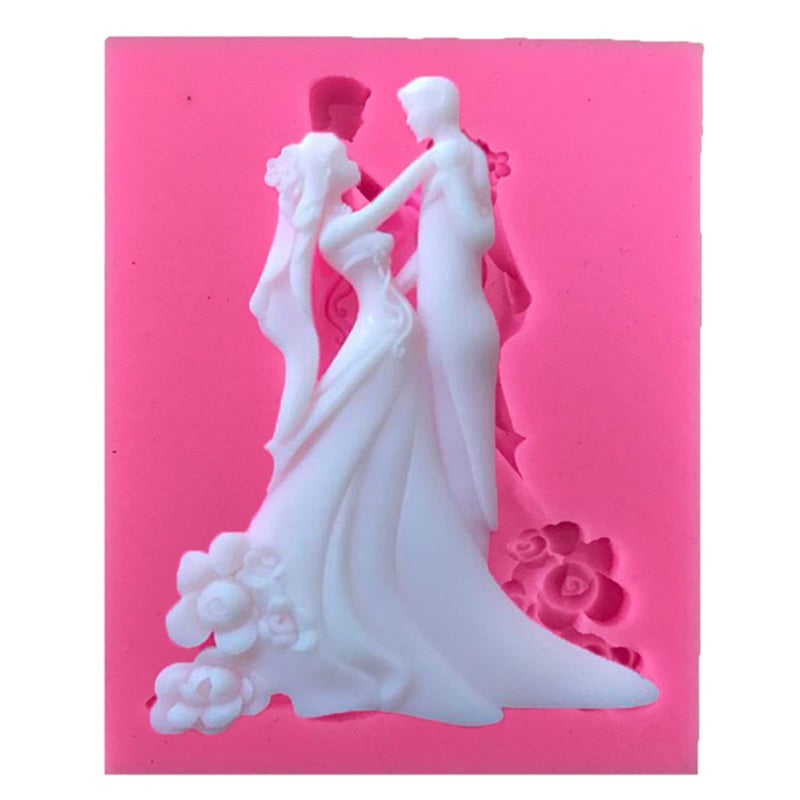 Anktily 3Pcs Bride and Groom Fondant Mold Wedding Dress Tuxedo Silicone Mold for Wedding Party Cake Decorating Cupcake Topper Chocolate Candy Polymer Clay Resin Epoxy Mold - Image 4
