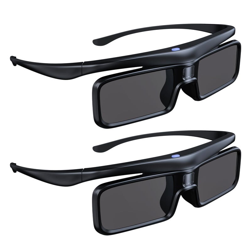 NexiGo DLP Link 3D Glasses Rechargeable 3D Active Shutter Glasses compatible Aurora Pro TriVision Ultra Nova Mini Black 2Pack - Image 2