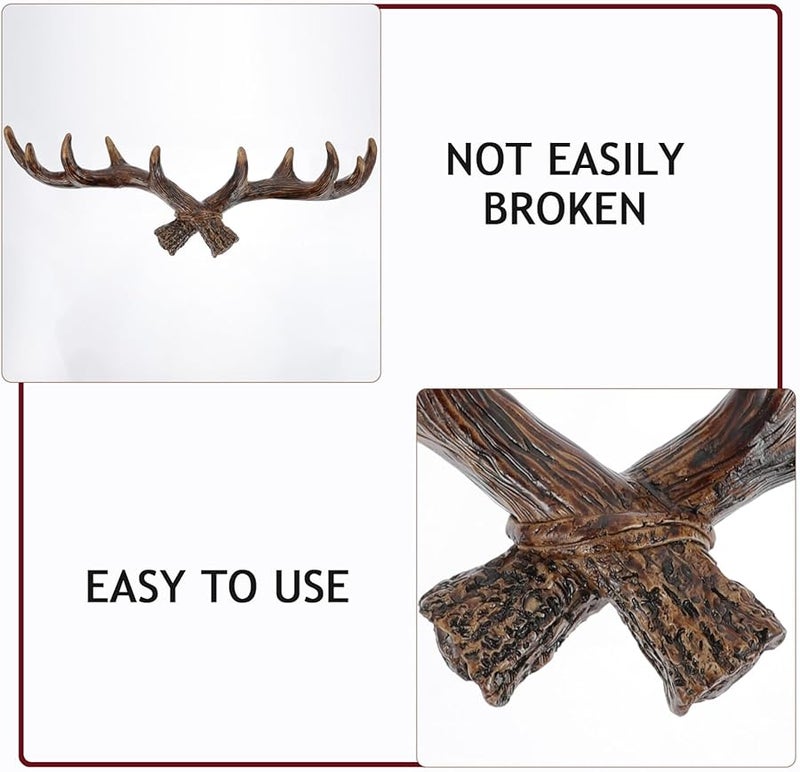 Vintage Antler Design Wall Hook Organizer For Keys Coats Hats Home Office - Image 5