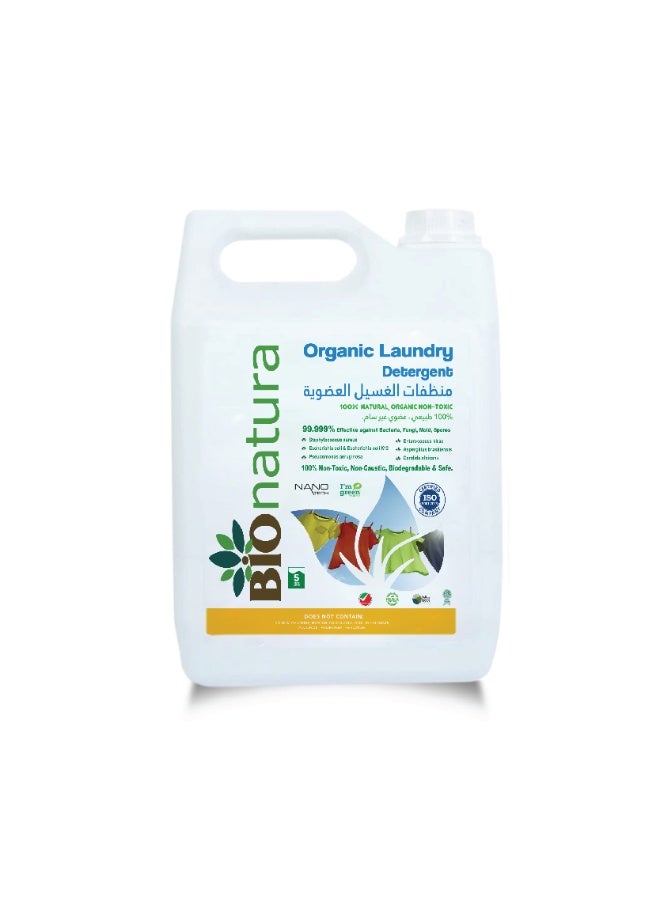 BIONATURA Organic Laundry Detergent – 5L (100 ml/Load) – Plant-Based, Non-Toxic, Eco-Friendly Liquid Detergent – Deep Cleaning, Soft on Fabrics – Safe for Babies, Sensitive Skin & All Washing Machines - Image 1
