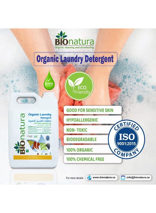 BIONATURA Organic Laundry Detergent – 5L (100 ml/Load) – Plant-Based, Non-Toxic, Eco-Friendly Liquid Detergent – Deep Cleaning, Soft on Fabrics – Safe for Babies, Sensitive Skin & All Washing Machines - Image 3
