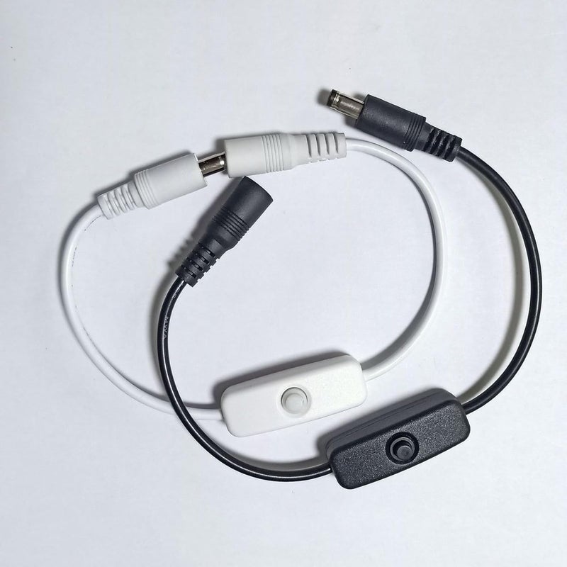 كابل تمديد طاقة DC5521 مع مفتاح تحويل 5.5x2.1mm لأضواء الشرائط ال LED وكاميرات المراقبة - Image 2