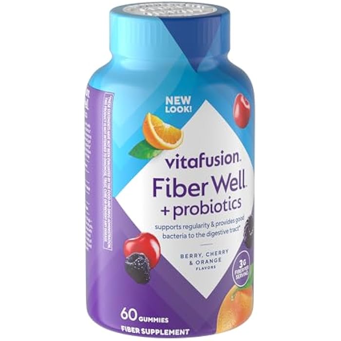 vitafusion Probiotic + Prebiotic Fiber Gummies for Adults, Probiotic Supplement with Prebiotic Fiber to Support Gut Health and Provide Good Bacteria (1), Cherry Berry Citrus Rush Flavor, 60 Count - Image 5