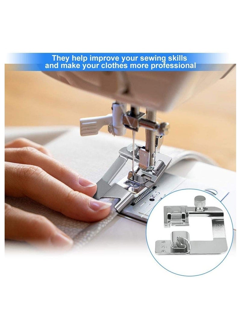 NIBEMINENT 6 Sewing Machine Presser Kit 3 Narrow Rolled Hem Foot Pressure Hemmer Set for Household  - Image 5