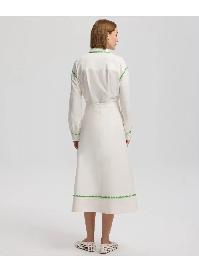 Ipekyol  Flared Fit Embroidered Skirt for Women | Best Price UAE
