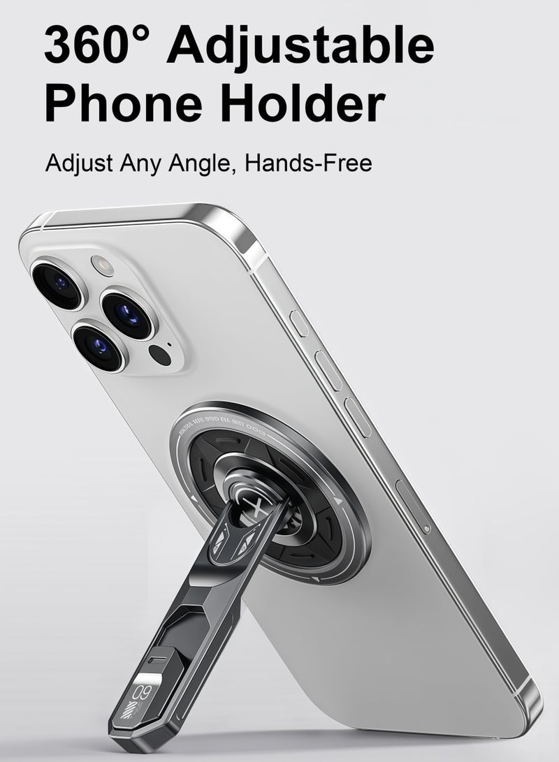 الحامل المغناطيسي للهواتف، قابل للدوران 360 درجة وقابل للطي، متوافق مع MagSafe، مصنوع من سبائك الألومنيوم، محمول، للايفون والأندرويد، للاستخدام المكتبي واليدوي والسفر - Image 5