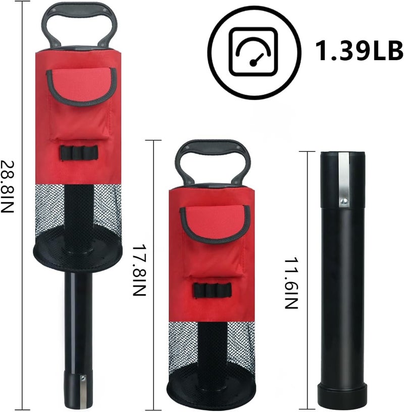 HOW TRUE Golf Ball Retriever, Portable Shag Bag Golf Ball Pick Up with Removable Plastic Tube, Pocket Shagger Storage - Image 2