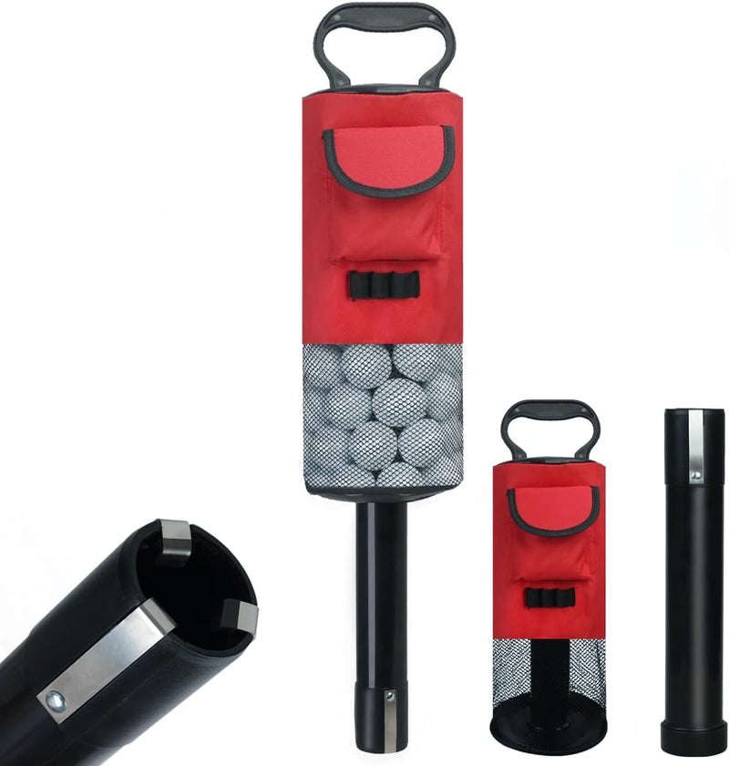 HOW TRUE Golf Ball Retriever, Portable Shag Bag Golf Ball Pick Up with Removable Plastic Tube, Pocket Shagger Storage - Image 1