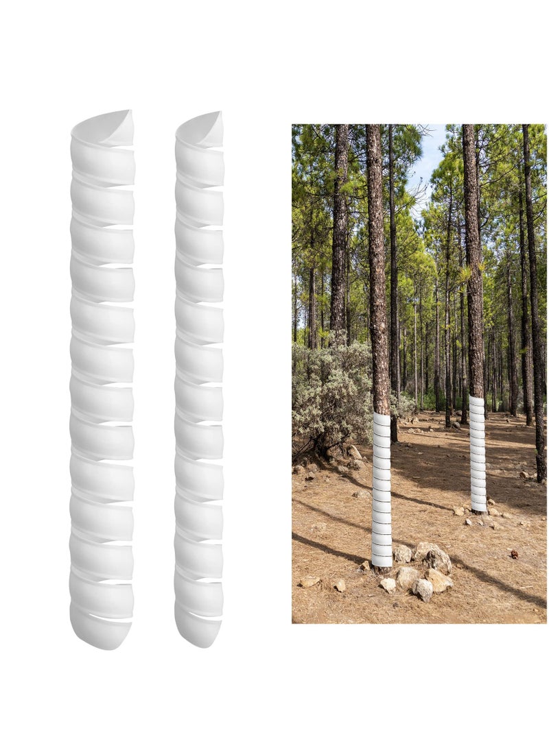 Generic 2 Piece Plastic Spiral Tree Trunk Protector To Protect Saplings Plants From Deer Rabbit Cats Rodents Mowers  - Image 1