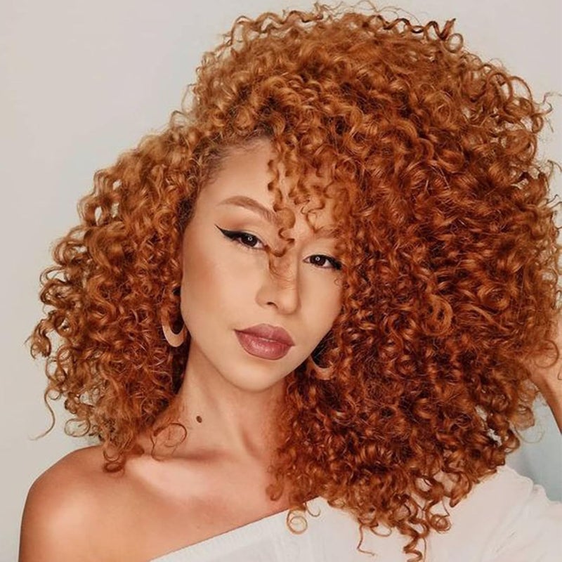 Eerya 7 Packs GoGo Curl Crochet Hair 10 Inch Short ginger Curly Crochet Hair for Women Deep Wave Beach Curl Crochet Braids Synthetic Braiding Hair Extensions (10 Inch, ginger) - Image 1