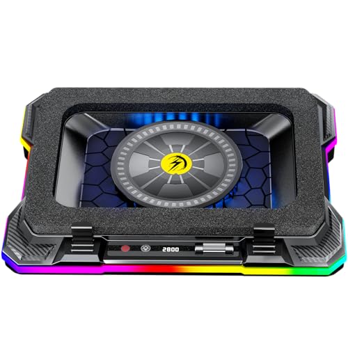 AICHESON Gaming Laptop Cooler Cooling Pad, Ultra Cooling with 10°C-35°C Temperature Drop, RGB Turbo Fan Stand Base for 14-19 inch Computer Laptops - Image 1