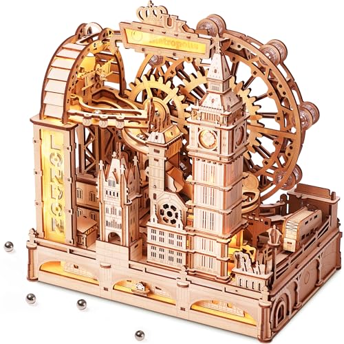 ROKR Marble Travel London 3D Wooden Puzzles for Adults Marble Run Kit Adults to Build 3D Wooden Puzzle with LED Unique Gift for Men Women - Image 1