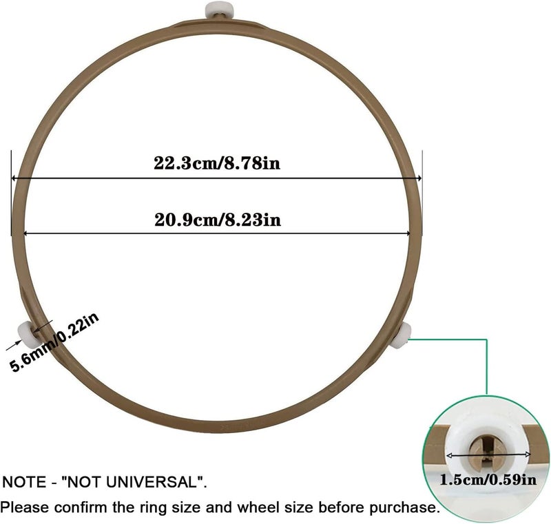 Cystarry Microwave Turntable Ring,8.7 Inch Microwave Oven Tray Rotating Roller Support Ring Large Glass Plate Tray Wheel Ring(2 PCS),Roller Height 15 mm - Image 2