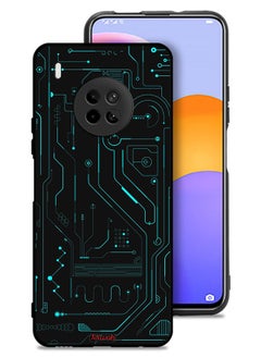 غطاء حماية لهاتف Huawei Y9a دوائر فنية رقمية بسيطة شاشات متعددة