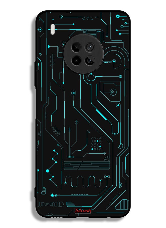 Tolwak غطاء حماية لهاتف Huawei Y9a دوائر فنية رقمية بسيطة شاشات متعددة  - Image 2