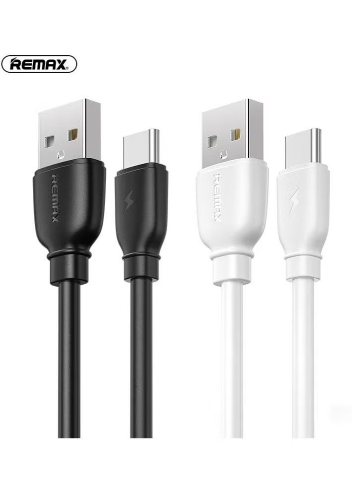 REMAX Type C Data Cable 1m A to USB C Data Cable for Samsung Galaxy MacBook Pro Huawei MateBook Pro iPad Mini 6 High Quality Data Cable White - Image 2