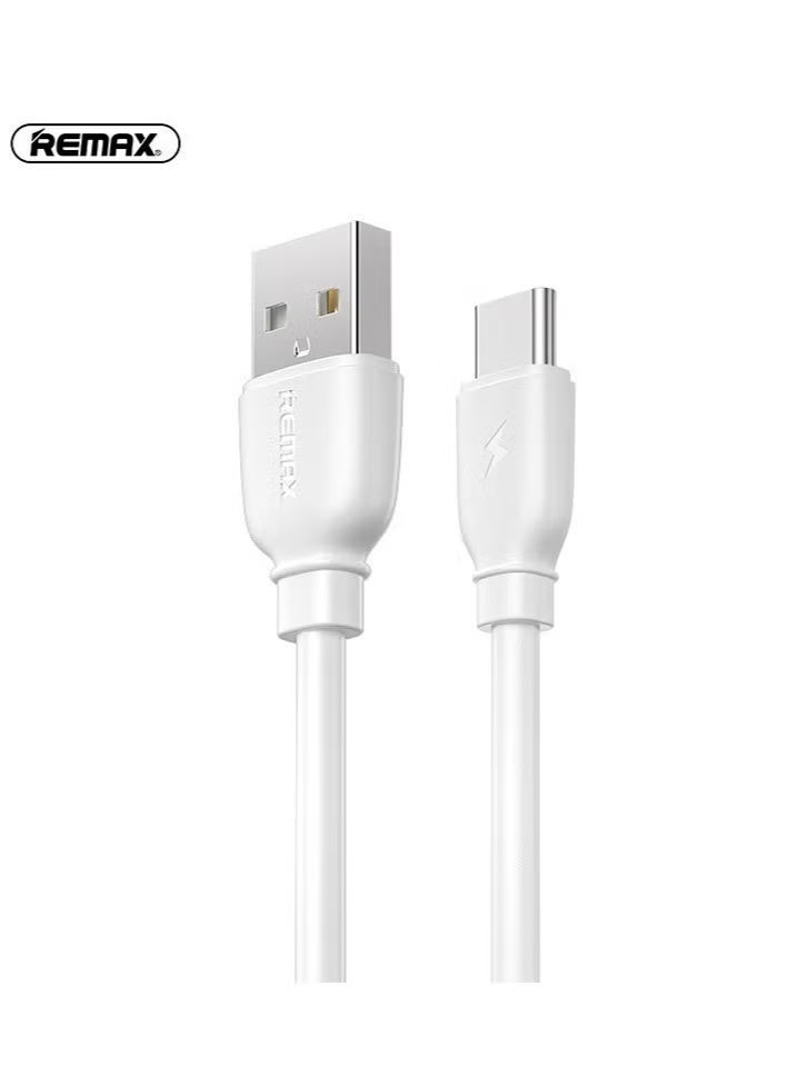 REMAX Type C Data Cable 1m A to USB C Data Cable for Samsung Galaxy MacBook Pro Huawei MateBook Pro iPad Mini 6 High Quality Data Cable White - Image 1