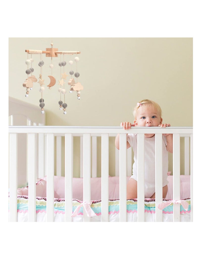 Baby Mobile for Crib | Nursery Star Moon Boys and Girls Boho Decor Shower Set Infant Bedroom Hanging Decoration - Image 4