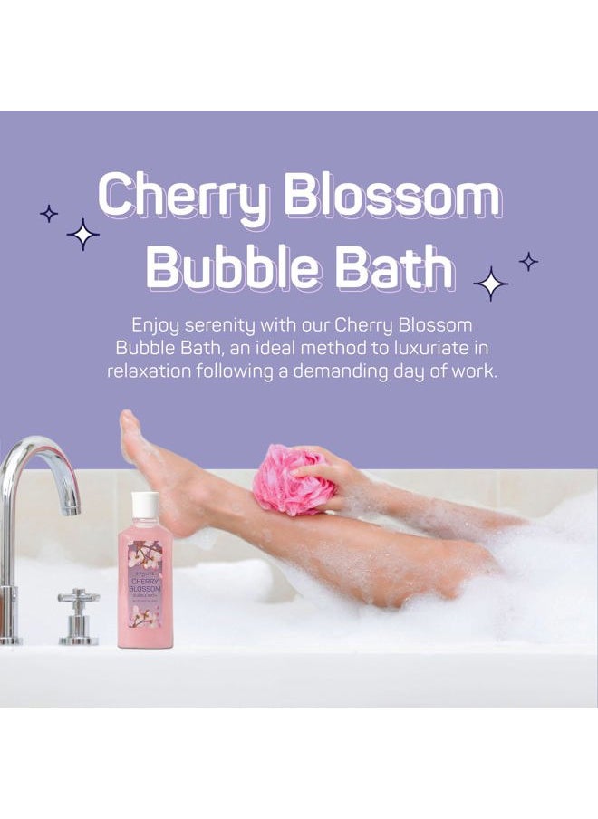 SpaLife - Cherry Blossoms Gift Set - 5-Piece Bath and Shower Caddie, Bubble Bath, Shower Gel, Bath Salts, Body Lotion, Relaxing Luxury at Home Spa Experience, Perfect Christmas Bath Gift for Women - Image 1