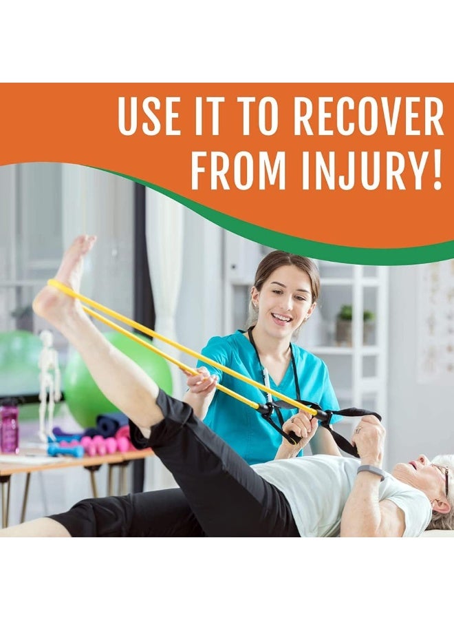 إي وورلد عدة تمارين مطاطية 150 رطل للرجال والنساء – مجموعة أنابيب مقاومة مع مقابض، خطاف للباب، أربطة للكاحل وعصا لتمارين القوة، اليوغا وتشكيل الجسم في المنزل - Image 2