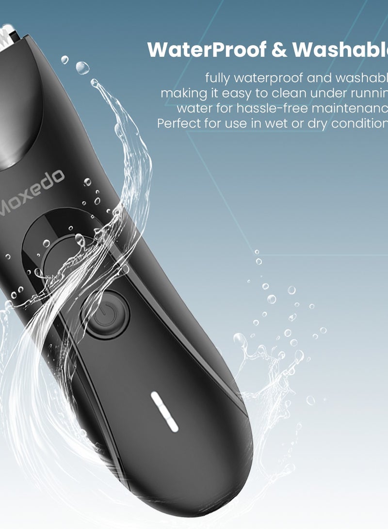 Moxedo Cordless Hair Trimmer Rechargeable Body Hair Clippers 7000 RPM Waterproof with LED Torch Light Foldable Charging Stand for Barbers and Home Use - Image 3