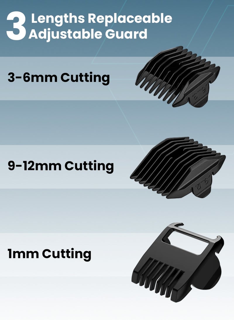 Moxedo Cordless Hair Trimmer Rechargeable Body Hair Clippers 7000 RPM Waterproof with LED Torch Light Foldable Charging Stand for Barbers and Home Use - Image 4