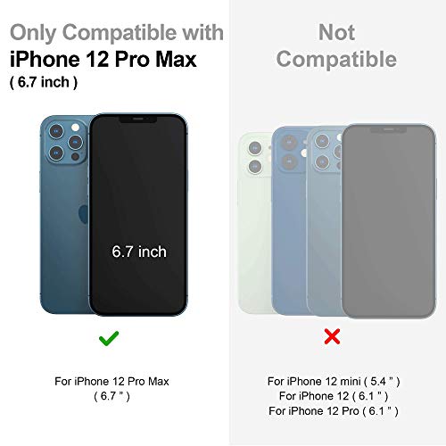 SURPHY Designed for iPhone 12 Pro Max Case 6.7 inch, Premium Faux Leather Phone Case (with Metallic Buttons & Microfiber Lining) Compatible with iPhone 12 Pro Max, Brown - Image 2