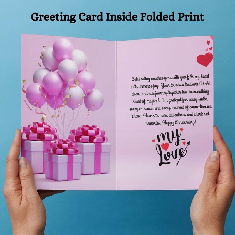 AanyaCentric AanyaCentric Anniversary Printed Greeting Card Envelope 83x117inches Special Romantic Gift for Husband Wife Marriage Celebration Couple Greeting  - Image 2