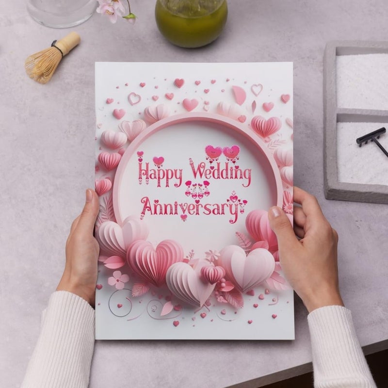 AanyaCentric AanyaCentric Anniversary Printed Greeting Card Envelope 83x117inches Special Romantic Gift for Husband Wife Marriage Celebration Couple Greeting  - Image 4