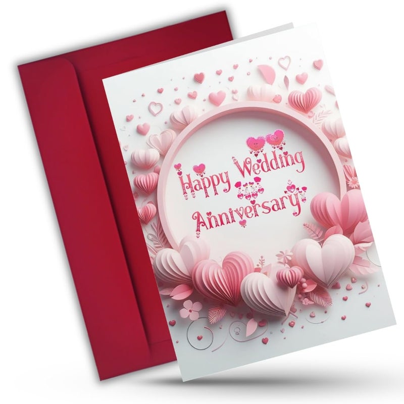 AanyaCentric AanyaCentric Anniversary Printed Greeting Card Envelope 83x117inches Special Romantic Gift for Husband Wife Marriage Celebration Couple Greeting  - Image 1