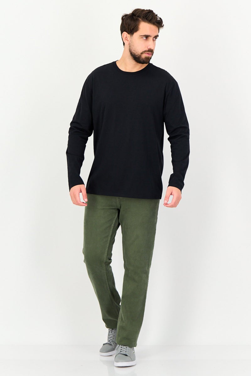 Core Elements تي شيرت رجالي بأكمام طويلة بياقة دائرية، أسود - Image 4