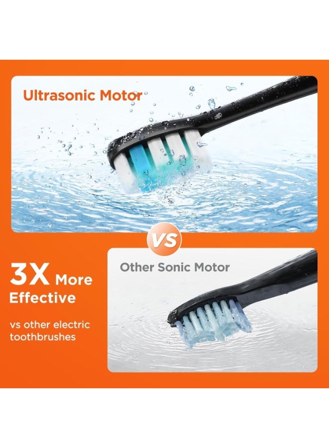 Bitvae S2 Smart Electric Toothbrush with HD2 UV Toothbrush Holder, 8 Brush Heads, 5 Modes, 9 Intensity Levels, Bluetooth App, Pressure Sensor, 40,000 VPM, Black - Image 5