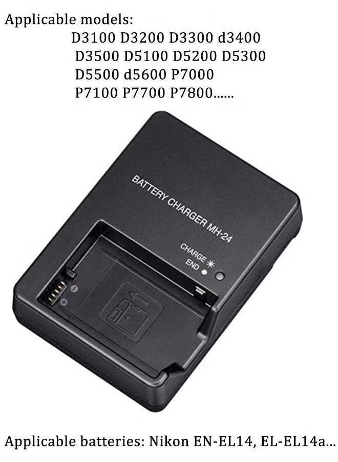 Coconut Camera Battery Charger MH-24 Charger compatible with Nikon D3100, D5100, D5200,D3300,D3200, P7000, P7100 for EN-EL14 Battery - Image 4