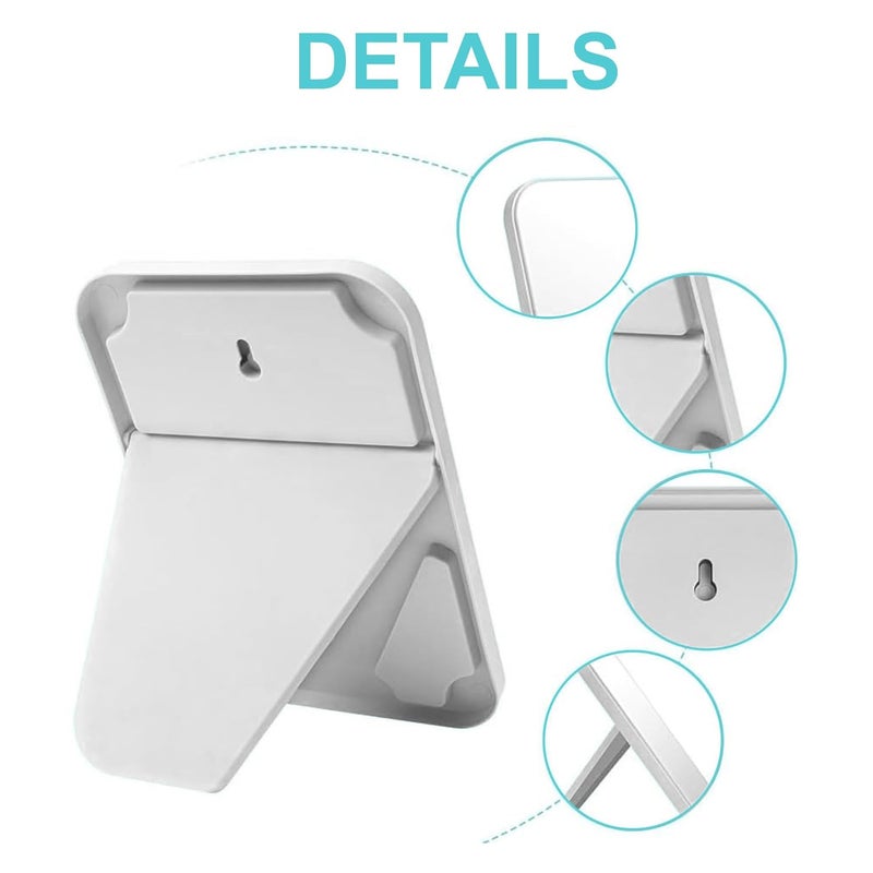 Kuber Industries Kuber Industries Set of 6 Small Portable Hand Mirror for Makeup Vanity Table Mirror with Stand for Women Girls White  - Image 4
